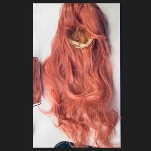 pink/peach bubblegum synthetic wig